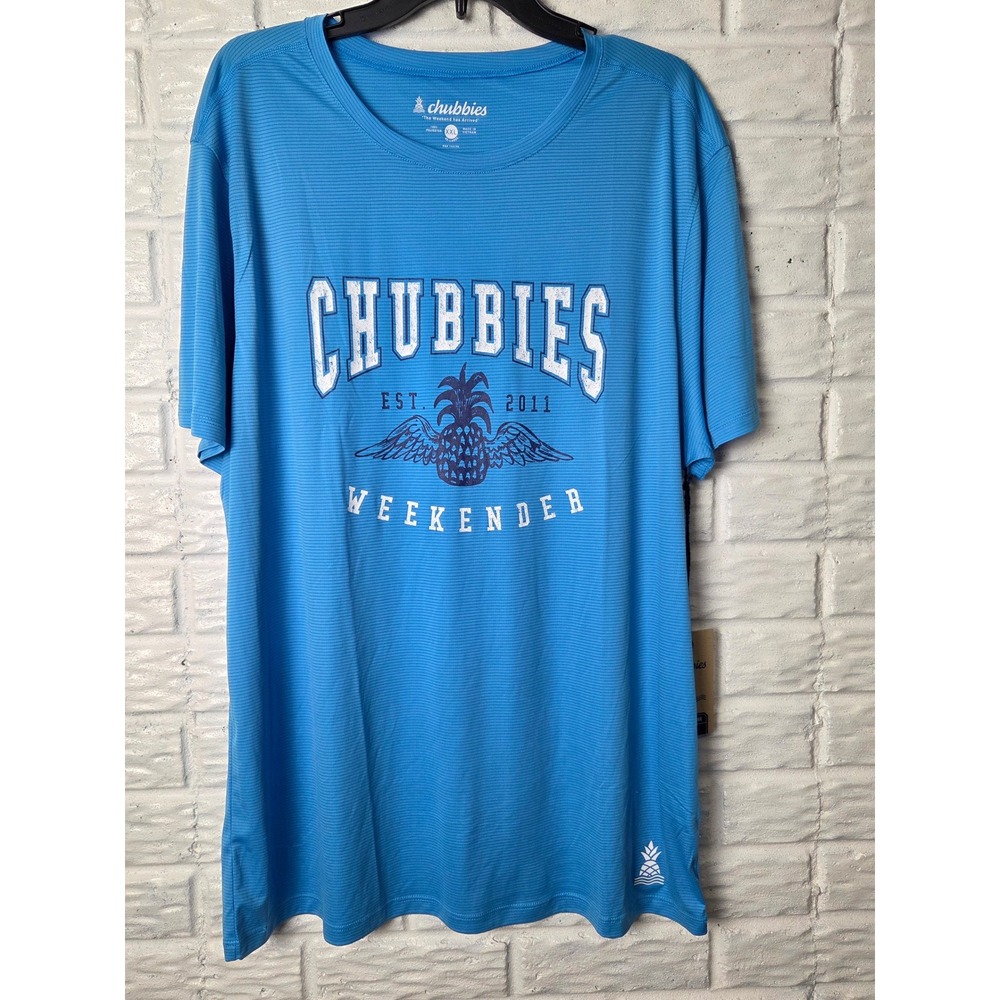 Chubbies T shirt Men's size XXL The Weekend has Arrived Polyester Blue NWT